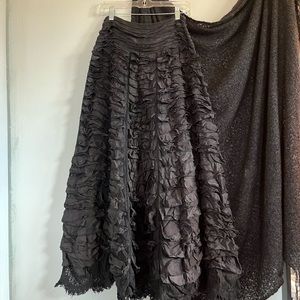 Free People One Black Ruffle Maxi Skirt 6
